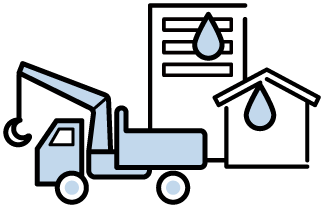雨漏り修理工事のイラスト