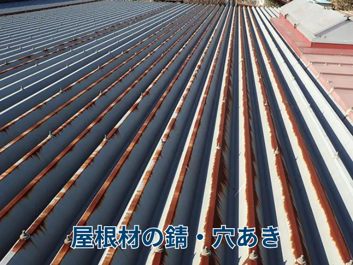 屋根材の錆び・穴あき