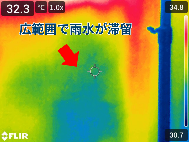 赤外線カメラで撮影した内壁