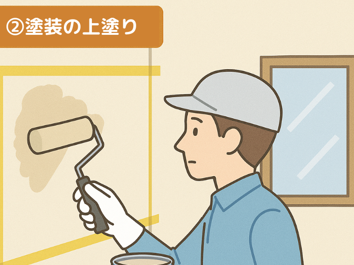 ②塗装の上塗り