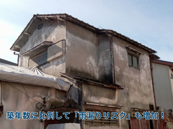 築年数に比例して雨漏りリスクも増加!