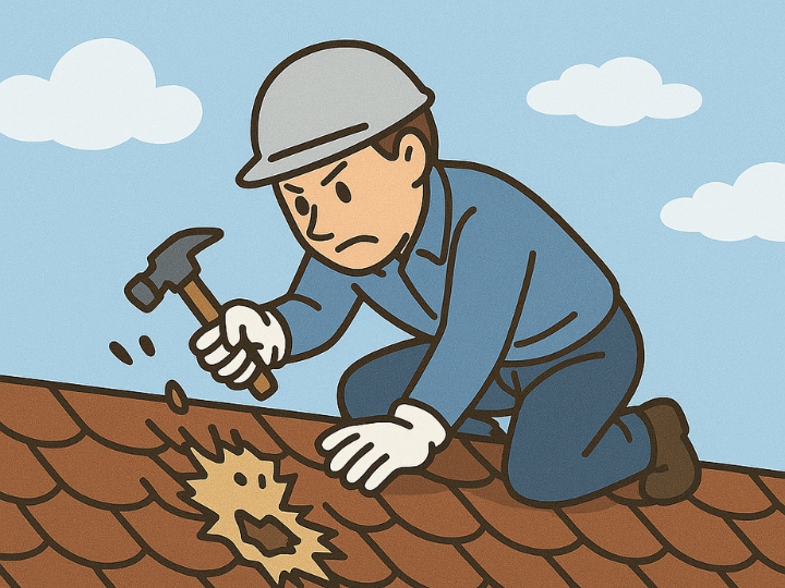 屋根をわざと壊している訪問業者