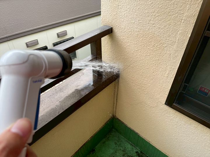 笠木部分への散水