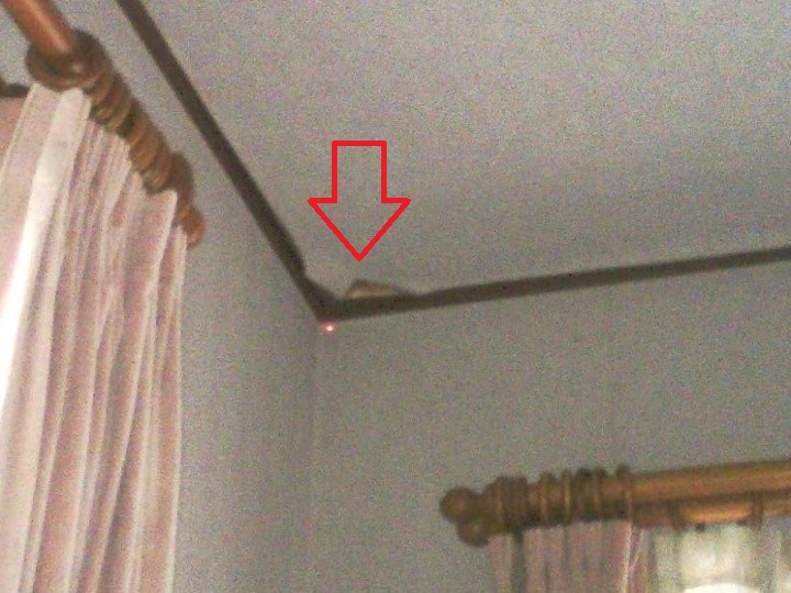 室内天井の隅を中心に発生している雨漏りの痕跡（雨染み）