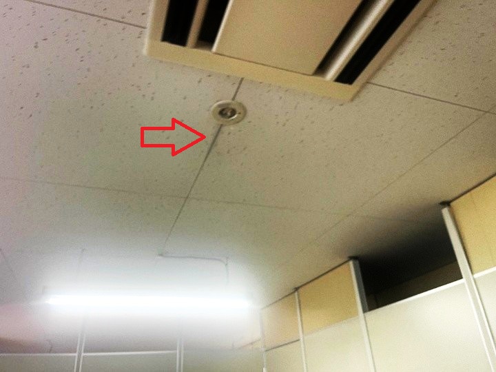袖ケ浦市永地にて事務所の天井に発生した雨染みを赤外線カメラで調査